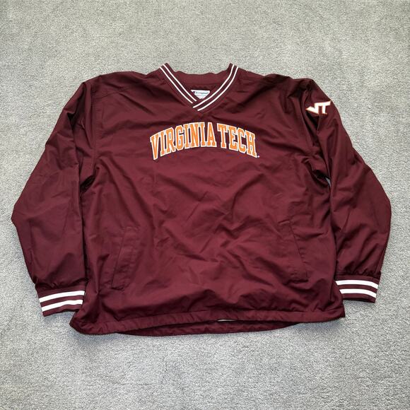 Champion Virginia Tech Nylon V-Neck Pullover Windbreaker Size XXL - Picture 1 of 5